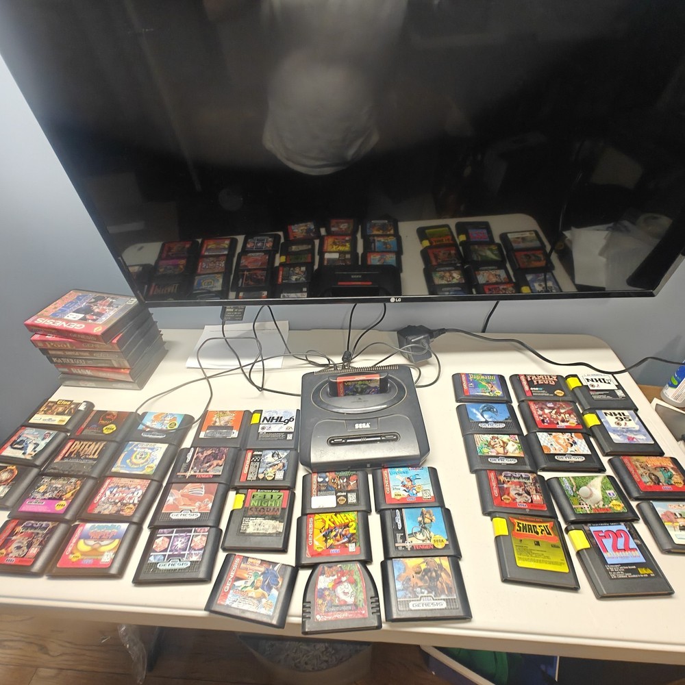Sega Genesis Console Bundle w/ 2 Controllers and Cables And 45 Games