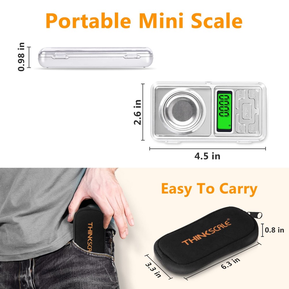 THINKSCALE Digital Reloading Scale 1500 Grain / 0.1gn with LCD Display for Re...