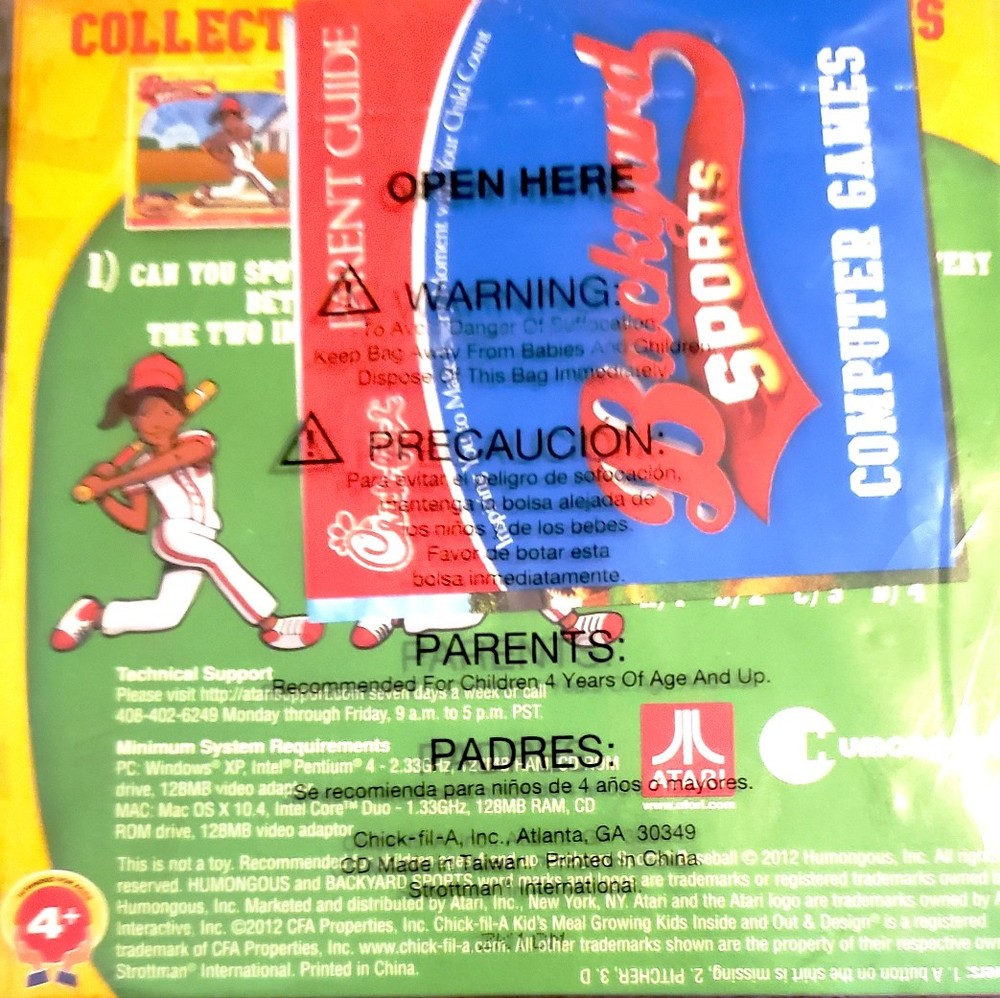 Backyard Sports Baseball CD-ROM Atari Pc Video Game