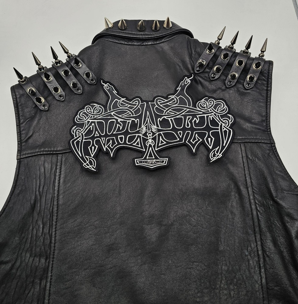 ENSLAVED WHITE NORDIC SHAPED LOGO EMBROIDERED BACKPATCH