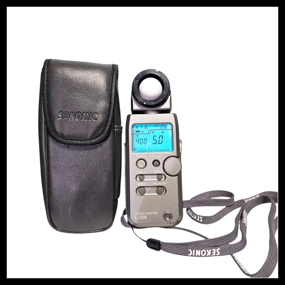 Sekonic Flash Master Digital L-358 Camera Light Meter Module Strap Case
