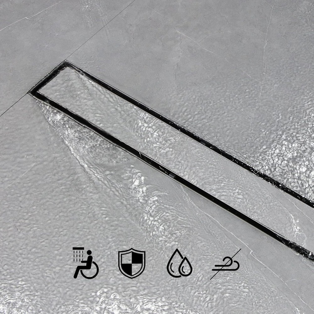 Versatile 24" Stainless Steel Linear Drain with Rust-Resistant Tile Insert Grate