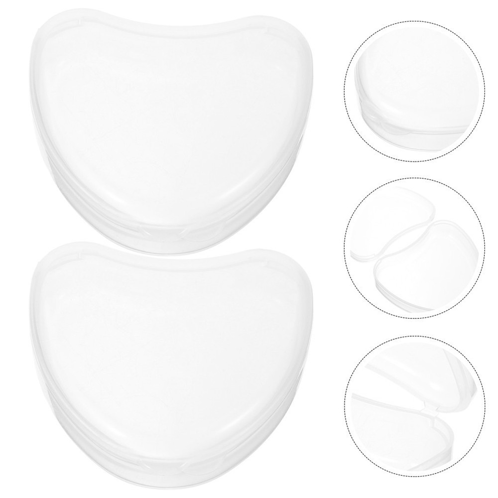 2 Pcs False Teeth Denture Case Holders Retainer Case​ Portable Container