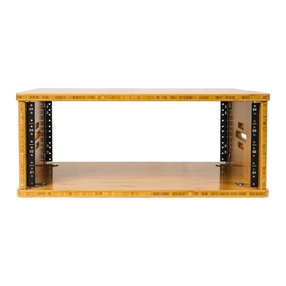 Sound Town DIY 4U Solid Bamboo Studio Rack - 14.2" Depth, Ventilation STBR-4U