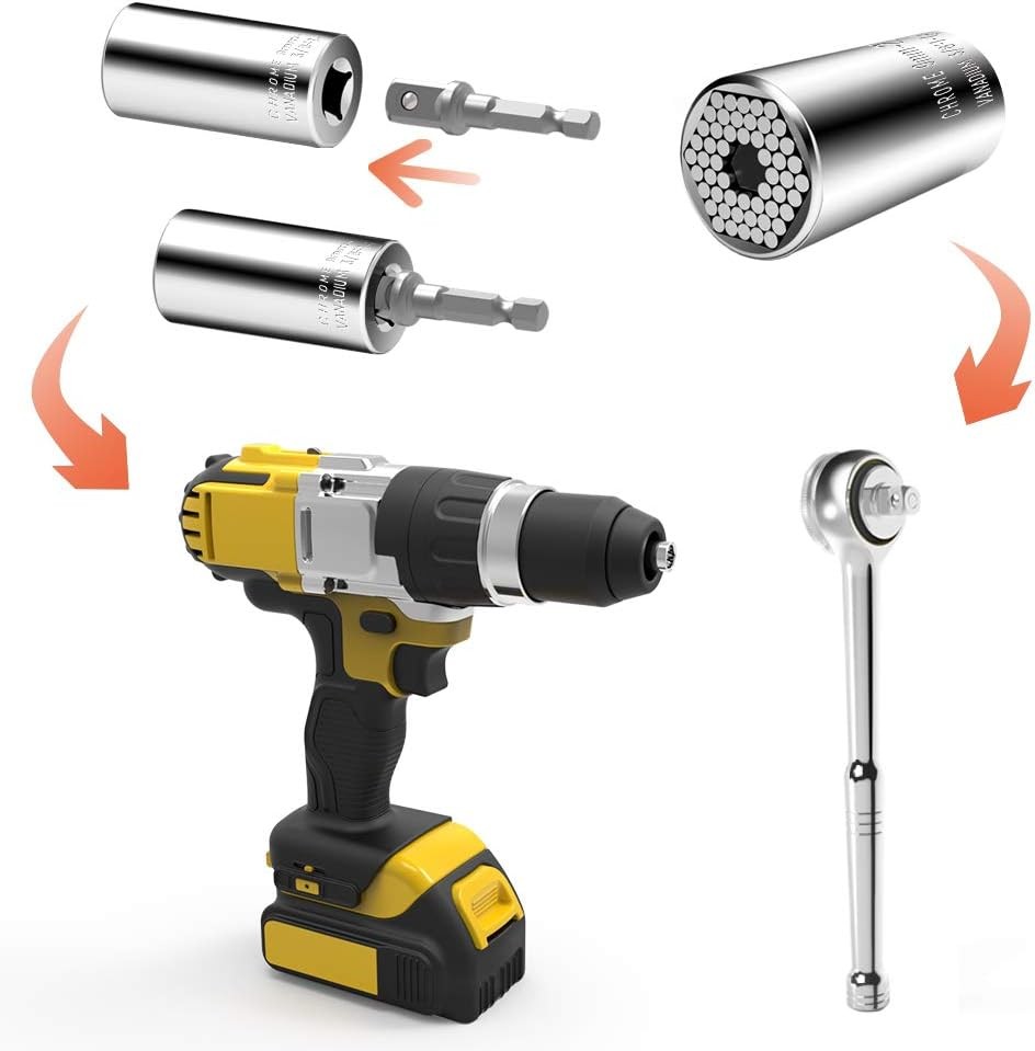 Universal Socket, Self-Adjusting Socket Fits Standard 3/8'', Flexible, Durable