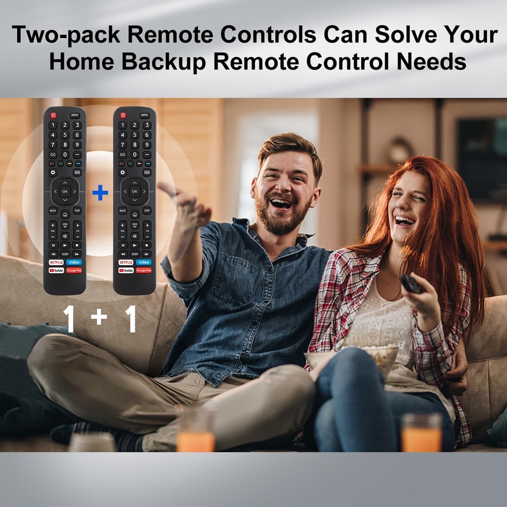 for Hisense-TV-Remote Hisense TV-2 Pack, Pack