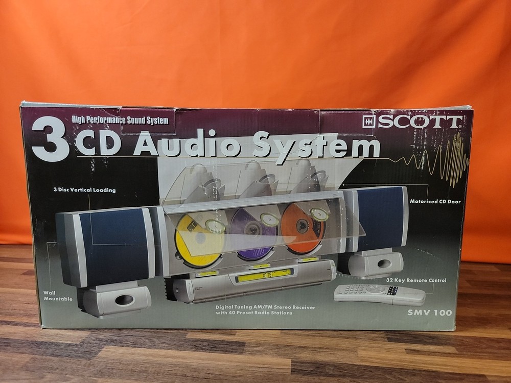Rare Scott Triple Play Vertical Linear 3 CD Changer Model SMV 100 ~ Please Read
