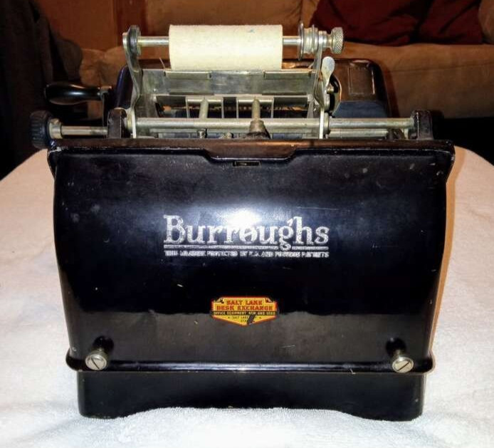 Antique Burroughs 7 Column Hand Crank Adding Machine