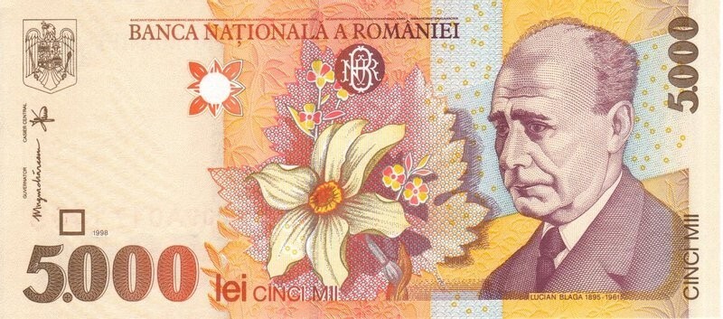 Romania 5000 Lei 1998 Pick 107 UNC