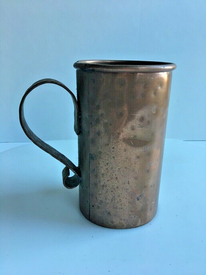 ARTS & CRAFTS ERA SOLID COPPER LARGE MUG