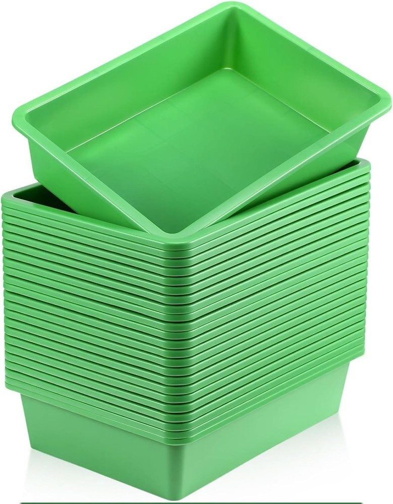 24 Pcs Plastic Paper Trays Classroom Stackable Letter Size Flat Organizer Bins