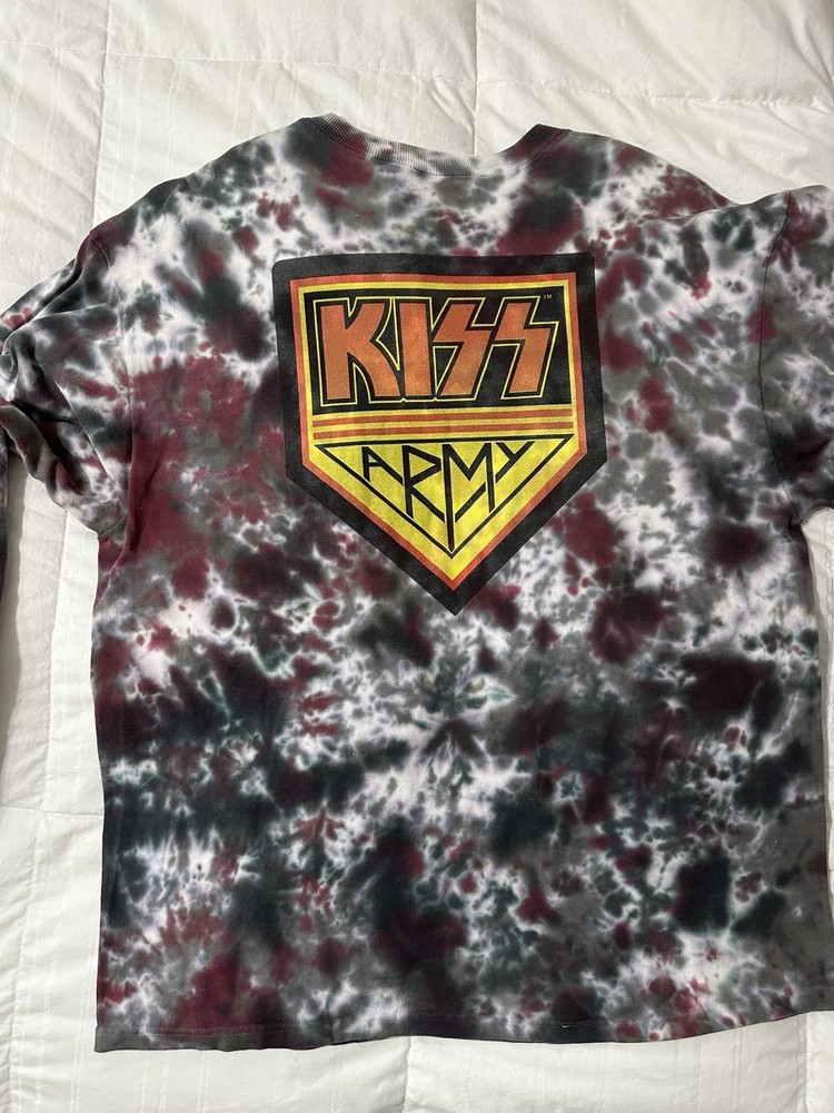 1996 KISS Army Tie Dye Long Sleeve T Shirt XL Authentic COTTON RARE