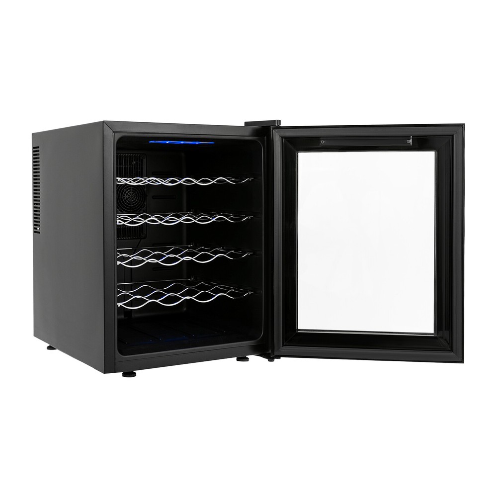 Black Wine Fridge 48L 20-Bottles Small Wine Cooler Rectangular Wine Cellar 110V