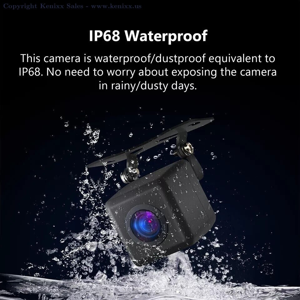 Black Car Rear View Backup Reverse Camera Wide Angle E WaterProof AHD Parking HD