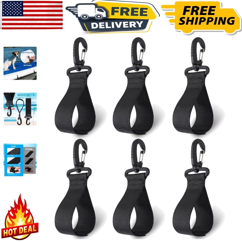 Soft Neoprene Adjustable Paddle Holders - 6 Clips for Ultimate Convenience