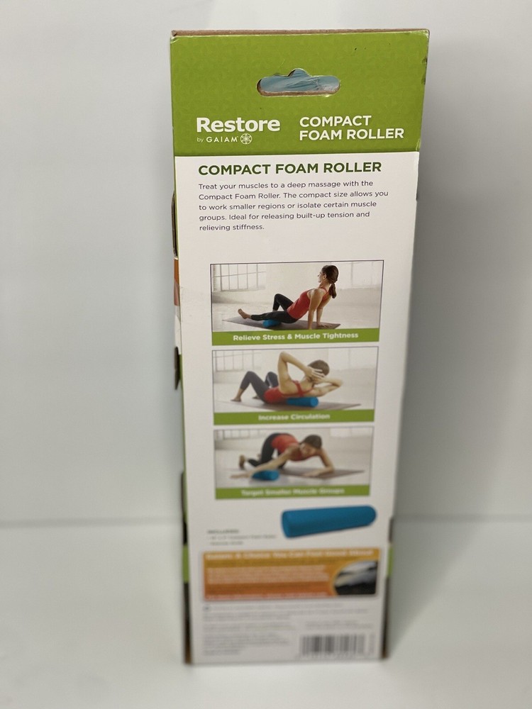 RESTORE COMPACT FOAM ROLLER BY GIAM TURQUOISE TEXTURED RECOVERY ROLLER EXERCISER