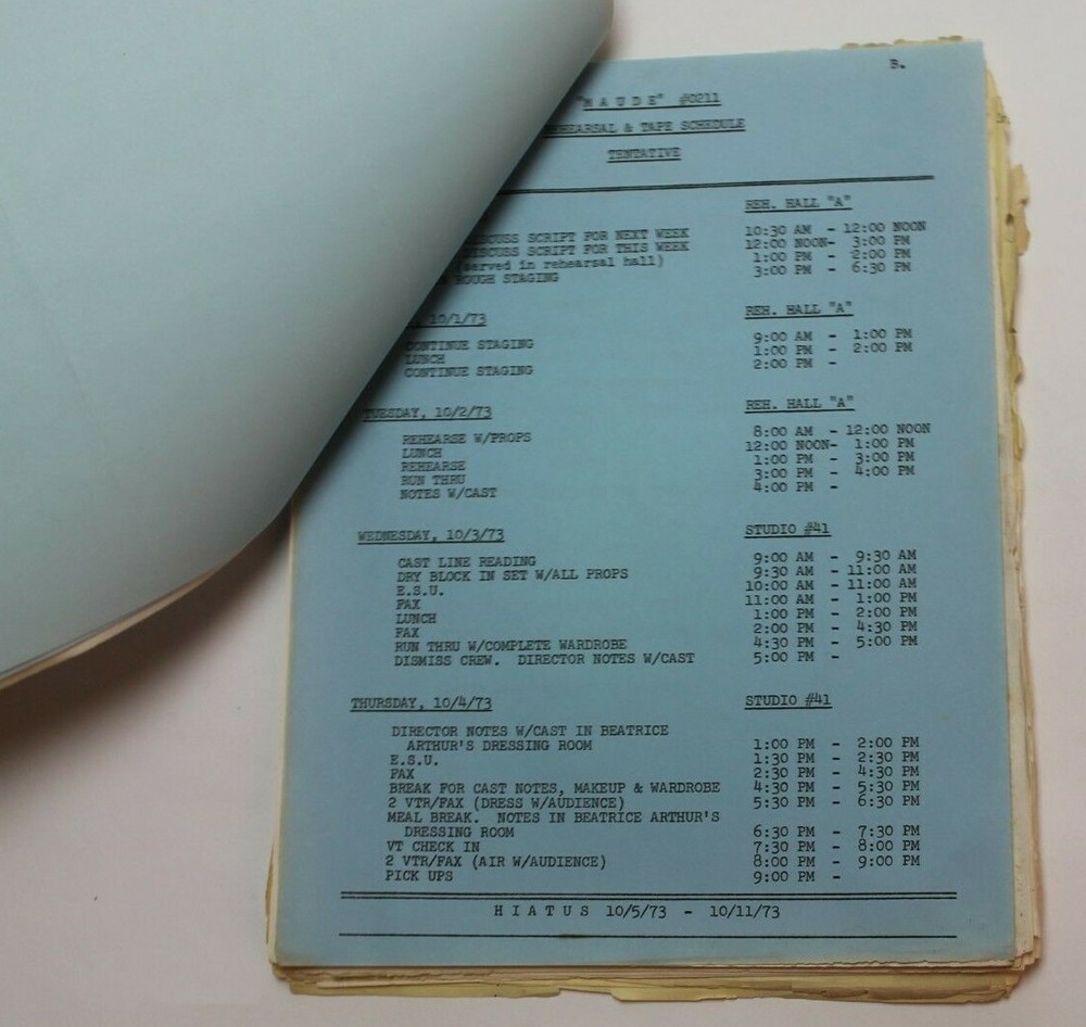 MAUDE / Albert E. Lewin, 1973 TV Script "The Will" argument over writing wills