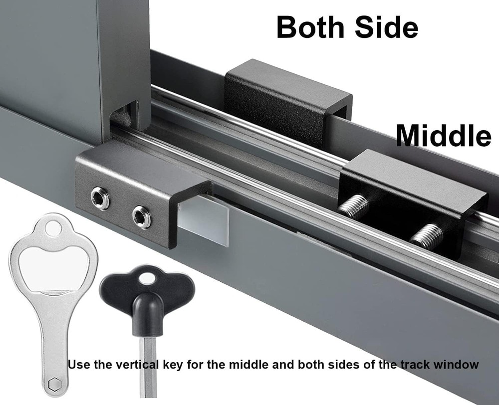 Adjustable Aluminum Sliding Window Locks - 8 Sets with Keys for Easy Security