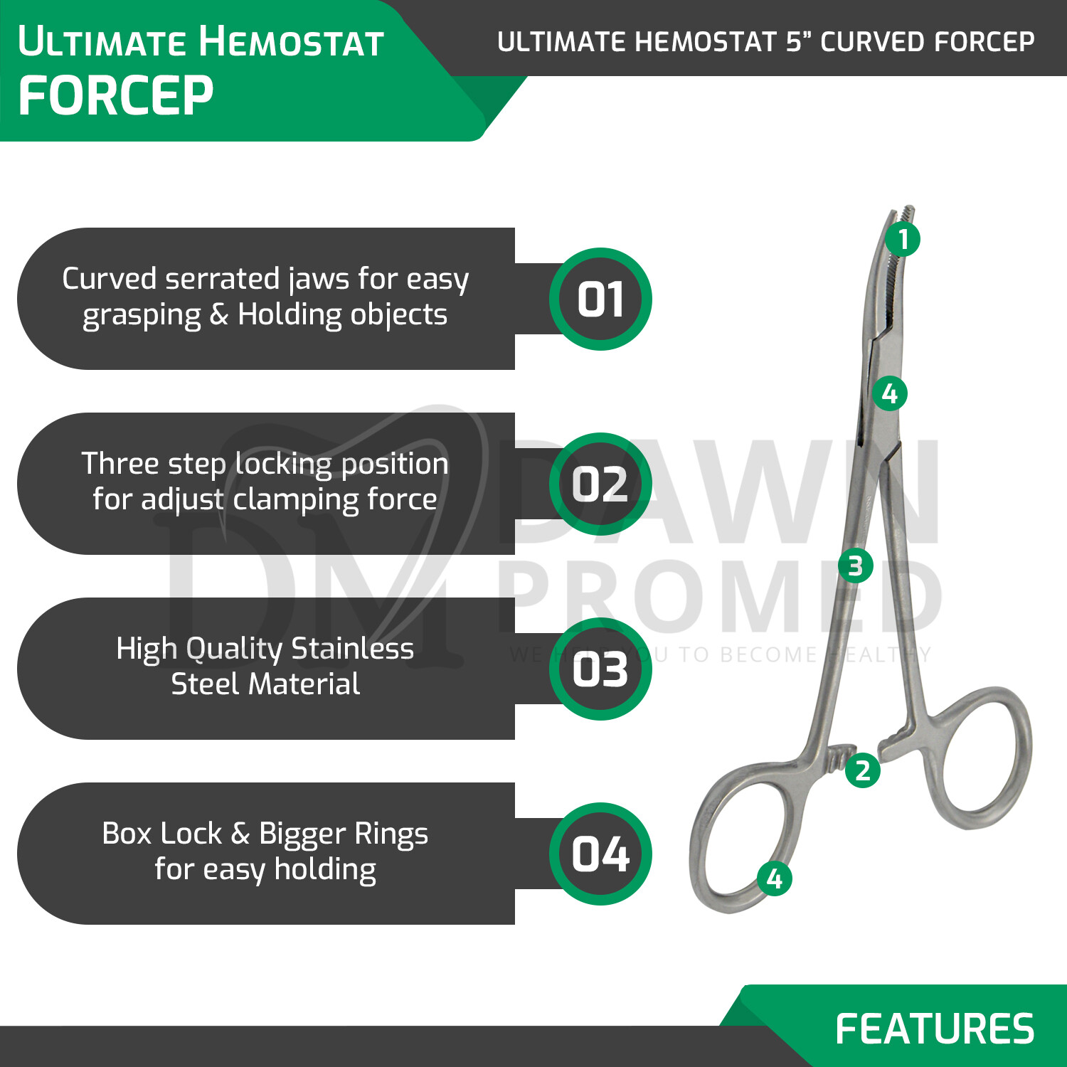 6-Piece Ultimate Hemostat Forceps Set Fishing Pliers FREE Case Kit-2 German Gr