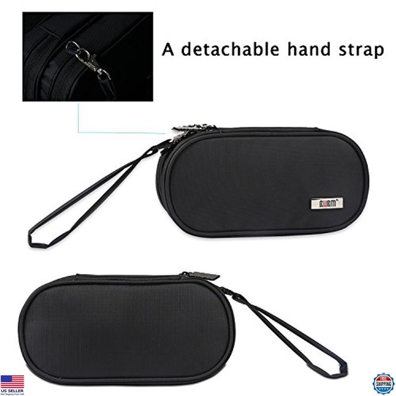 BUBM Black Double Compartment Storage Case for PS Vita & PSP - Durable Organizer