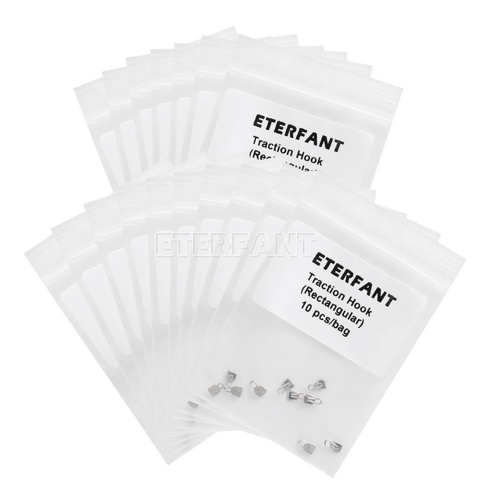 5xETERFANT Dental Orthodontic Lingual Buttons Traction Hook Bondable Rectangular