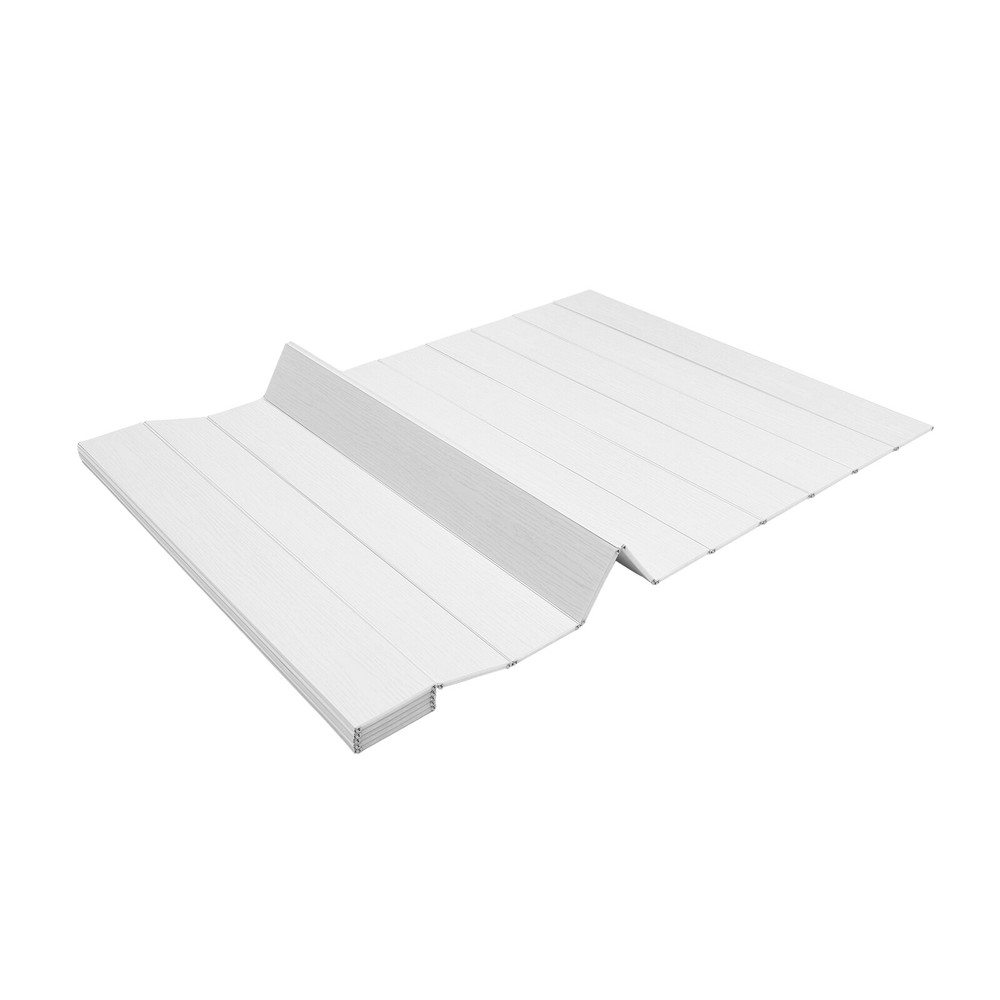 160*80cm Bath Cover Foldable White wood grain Rectangular Bath Lid for Bathroom