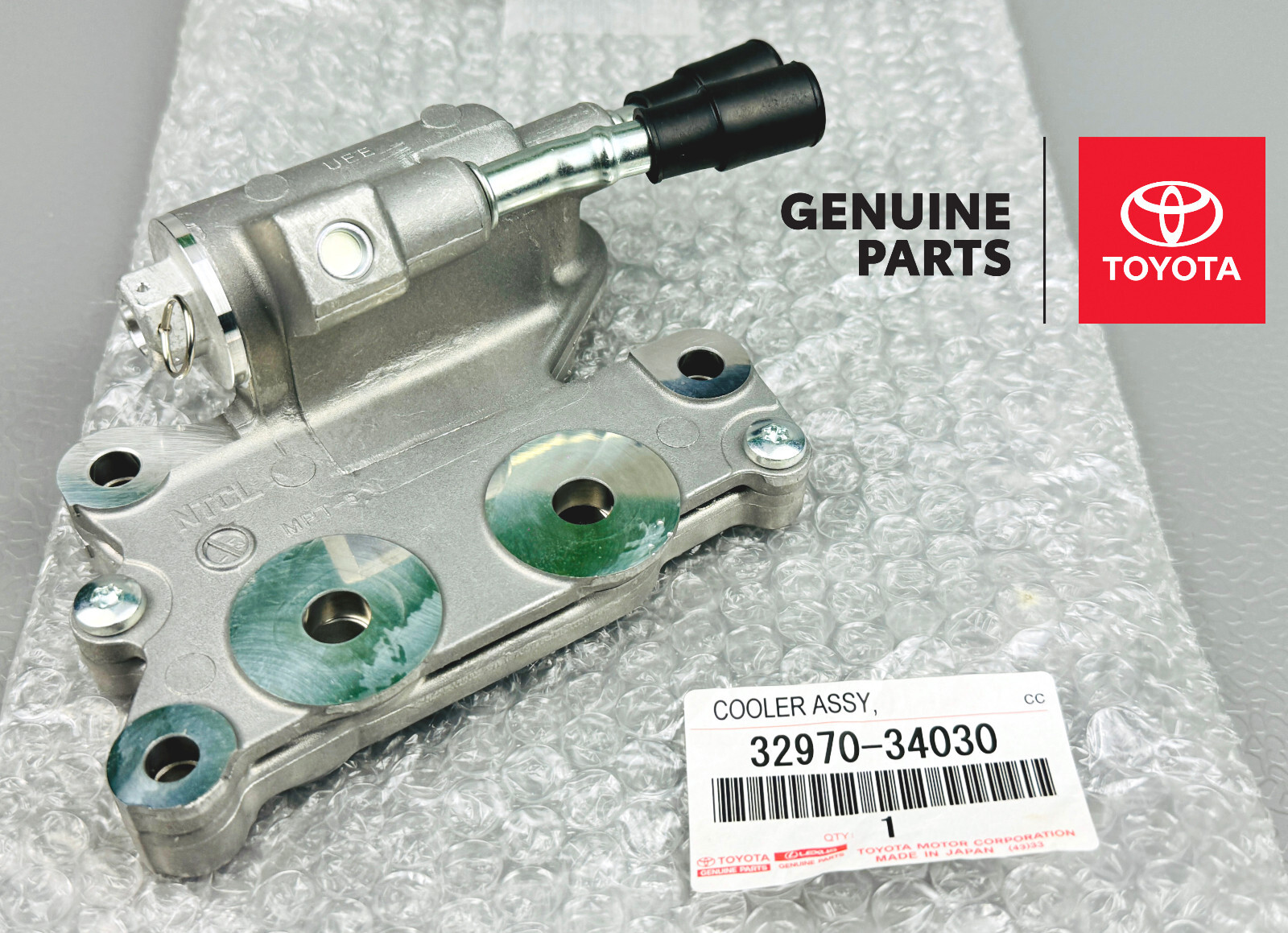 32970-34030 GENUINE TOYOTA COOLER ASSY, TRANSMISSION OIL W/THERMOSTAT 3297034030