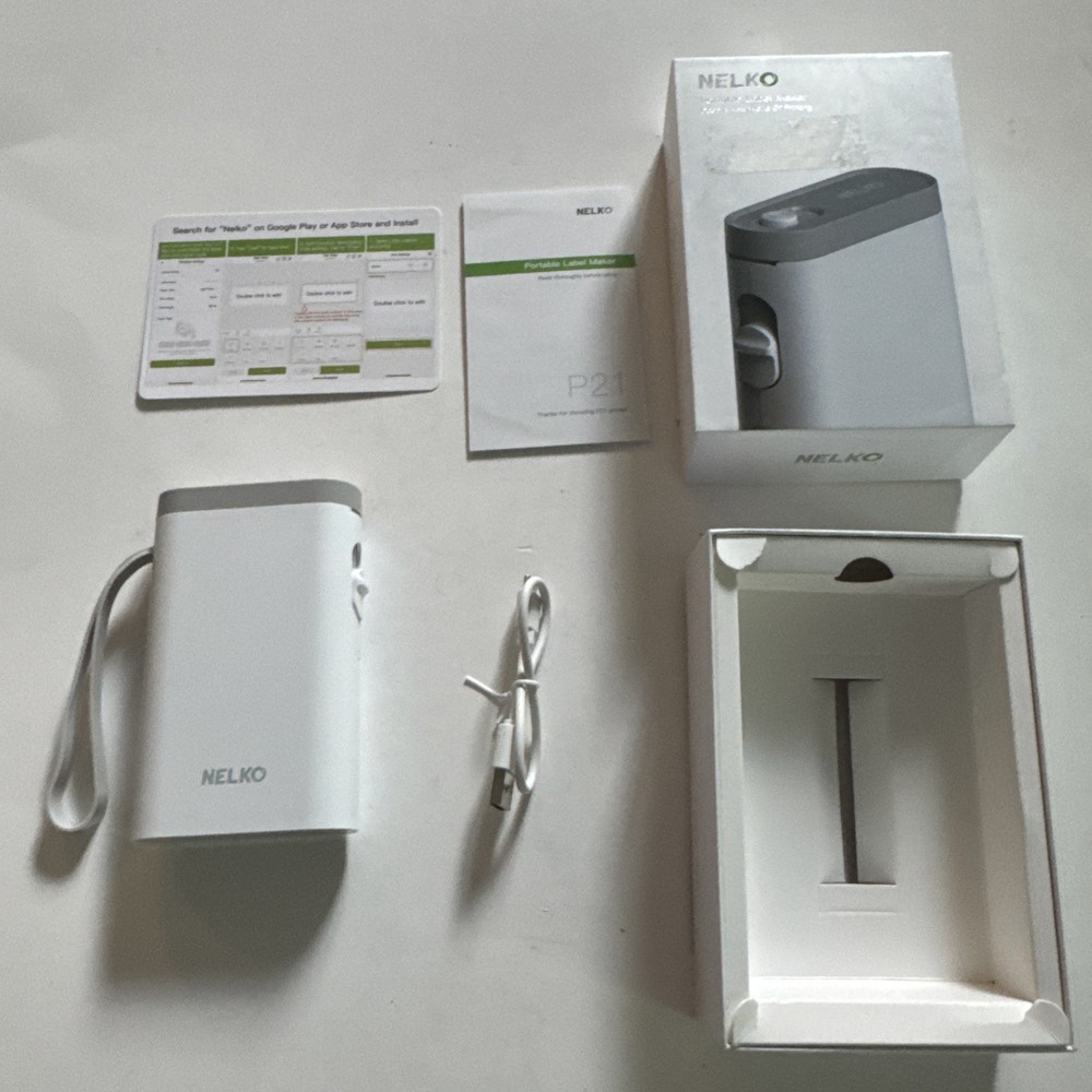 Nelko P21 Wireless Mini Label Maker Bluetooth Label Printer White
