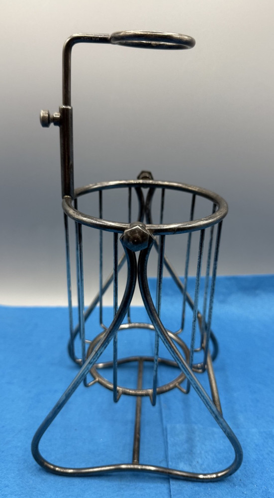 Silver Plate Wine Bottle Holder Pourer Sculpture Style Vtg Retro