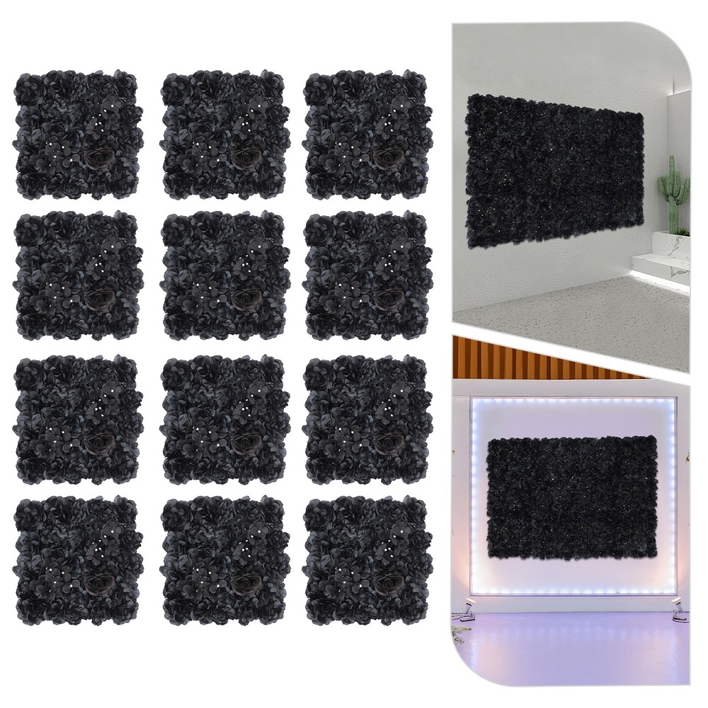 Artificial Flower Wall Background, 12Pcs 3D Flowers Wall Panel Backdrop