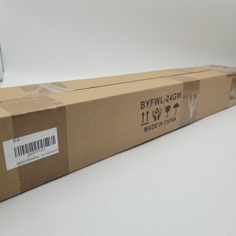 SEEYE 2-Pack Half Circle Blackout Shades 24" Gray White