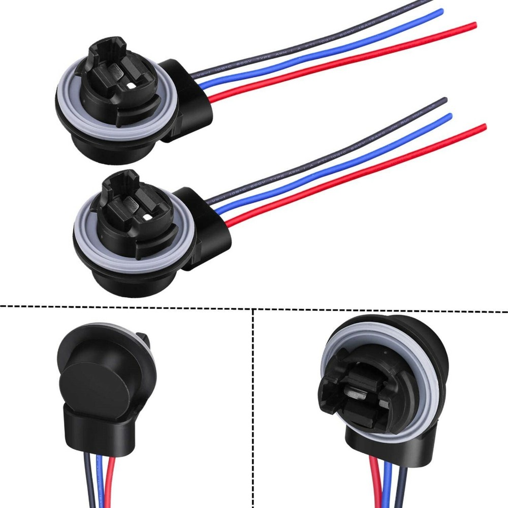 Universal Pigtail Wire Female Socket 3157 S Two Harness Brake Stop Replace Lamp