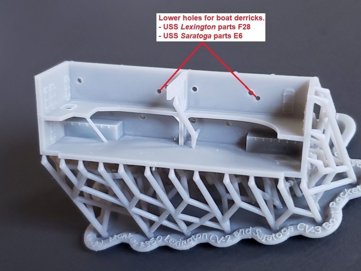 1/350 USS Lexington CV-2 and USS Saratoga CV-3 boat pockets, 1928-1942