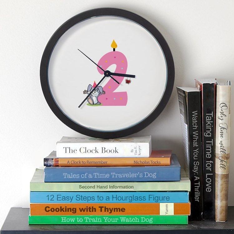 CafePress Second Birthday Bunny 10" Wall Clock (802404273)