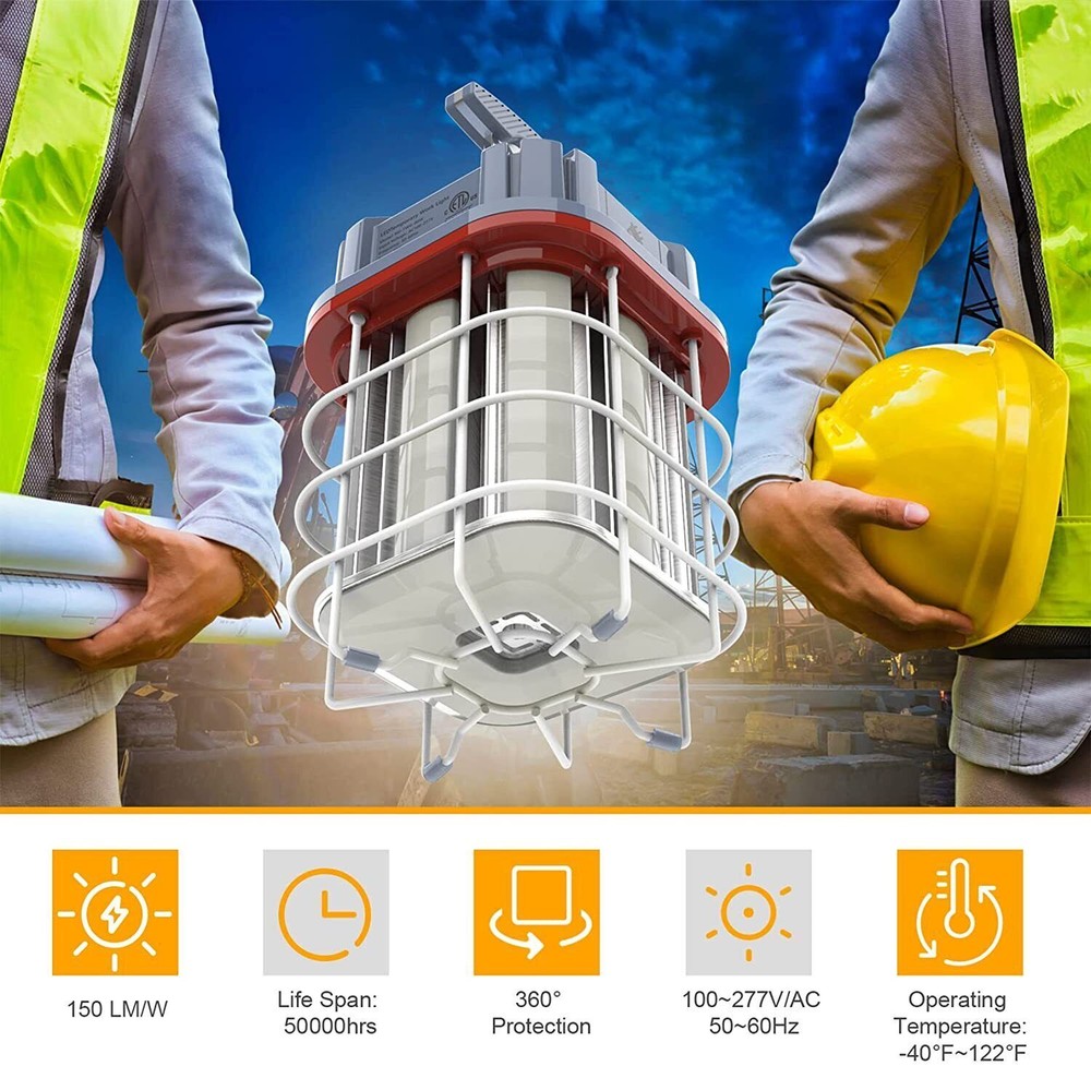 100W LED Temporary Work Light Linkable ETL Listed Construction Job Site Light