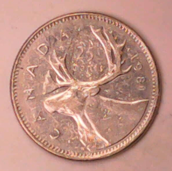 1981 Canadian Quarter 25-Cent Coin