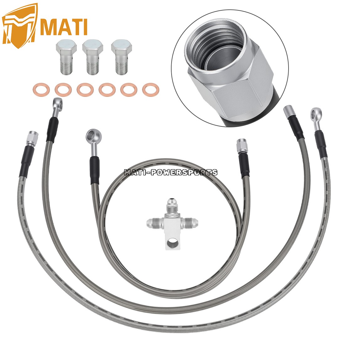 "+3" Front Brake Hose Lines Kit for Suzuki Quadsport Z400 LTZ400 LTZ400Z 2003-08