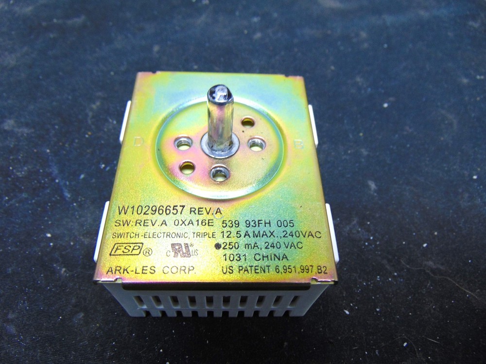 Electric Range KERS505XWH00 Surface Element Control Switch WPW10296657