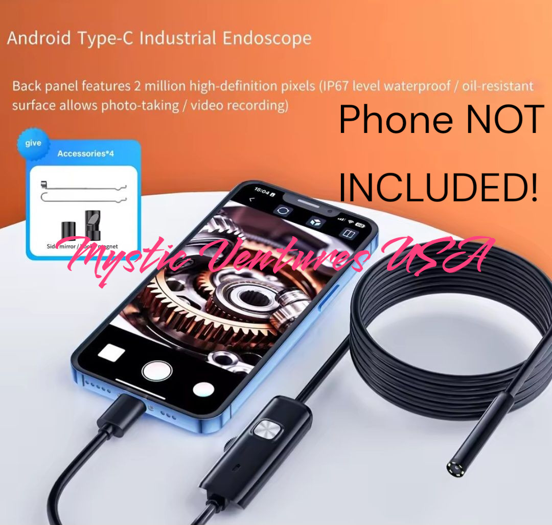 USB Type-C Endoscope Borescope Snake Inspection Camera 6 LED 3 in 1 - PC Android