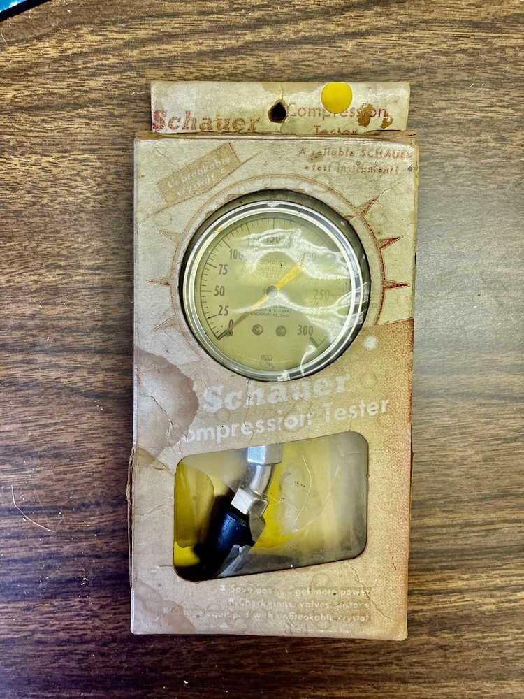 Vintage Schauer Compression Tester In Original Box
