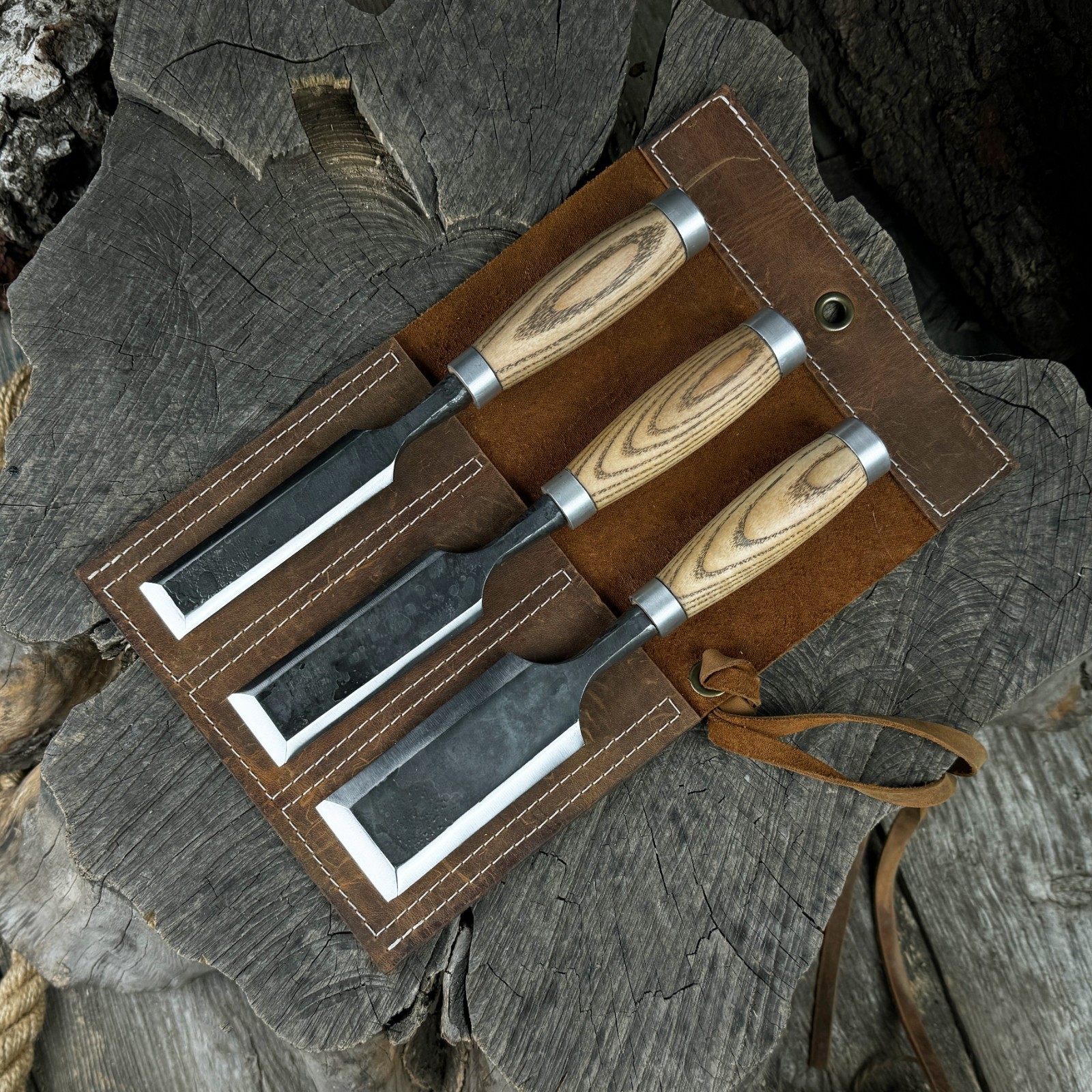 Timber Framing Chisels – Hand Forged Woodworking Chisel Set 3 pcs