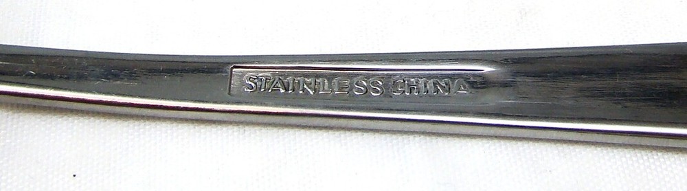 Unknown Maker Stainless Steel UNF759 Diagonal Lines Multisided Teaspoon(s)