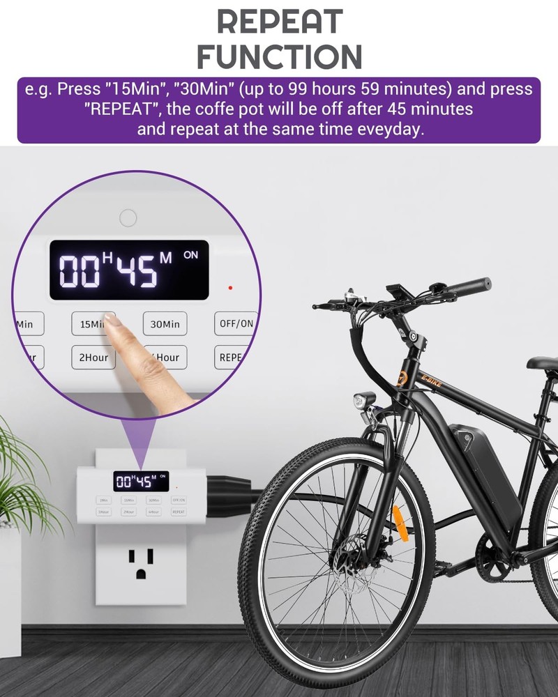 2 Pack Indoor Countdown Timer Outlet Auto Shut Off Timers With Large Screen Cu