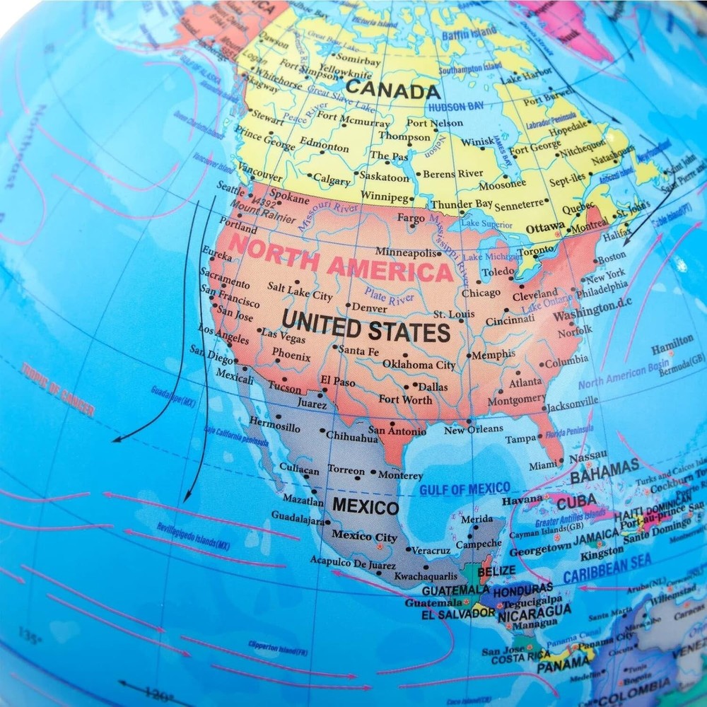 Compact 8-Inch Educational Globe with Stand - Ideal for Home or Classroom