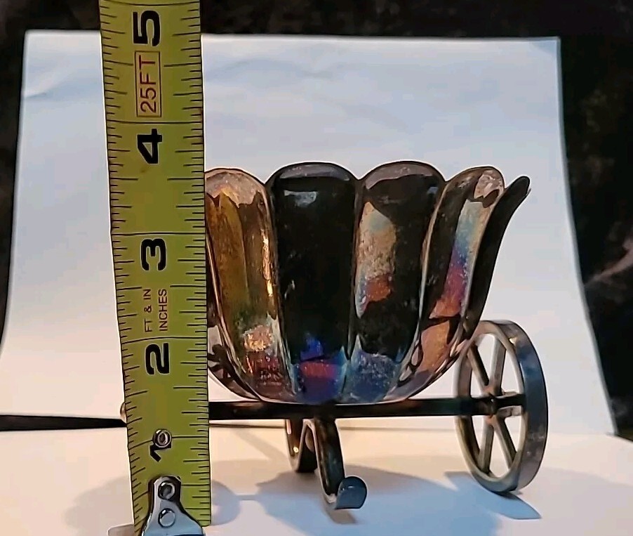 Vtg. Silverplate Wheeled Wagon Caddy, Server. Italy