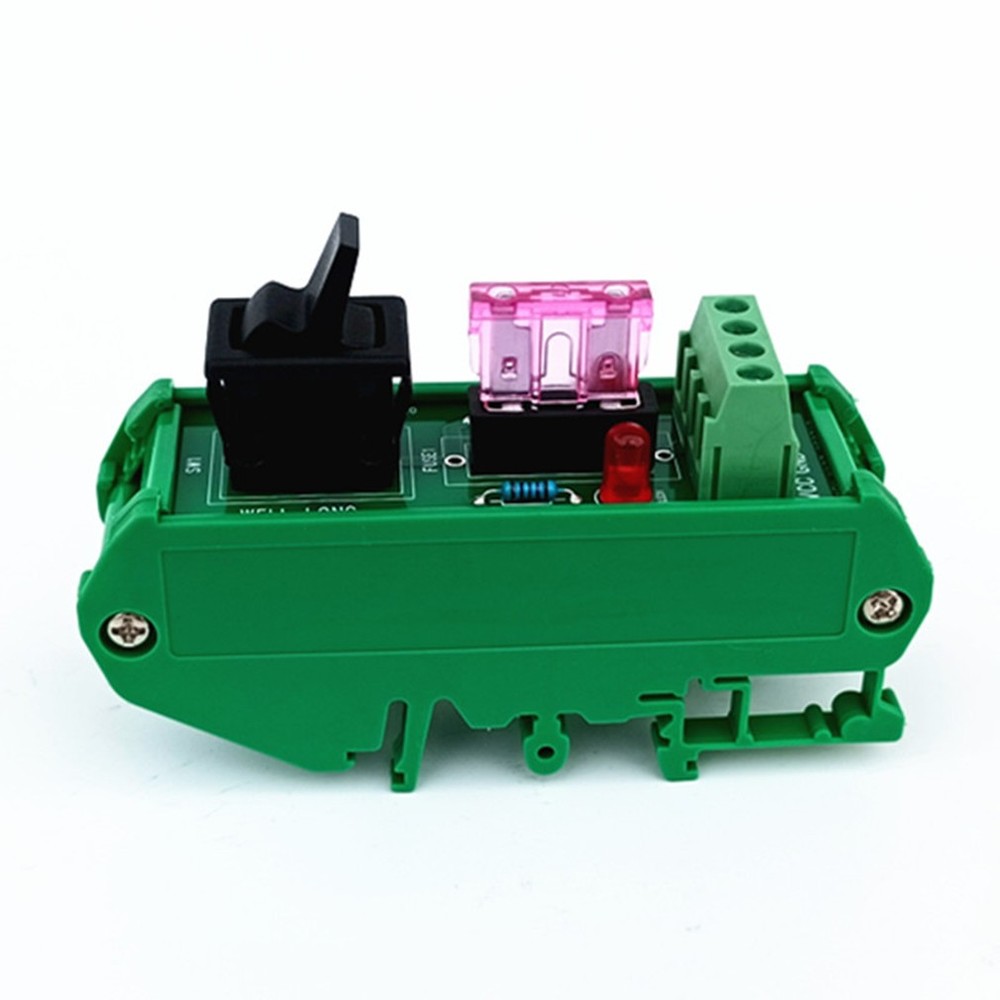 DIN Rail Mount 1 Position Rocker Switch Power Distribution Module Fuse Splitter