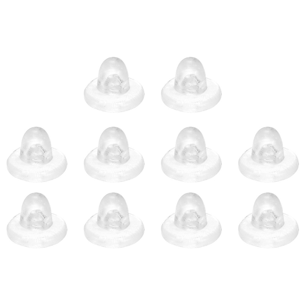 Earring Backs, 100pcs - Silicone Soft Earring Backs for Studs (Clear,8mm)