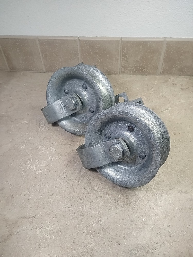 Sliding Gate Rollers, 5 5/8"  Pipe Track Wheels for Chain Link Double U-2 Pack