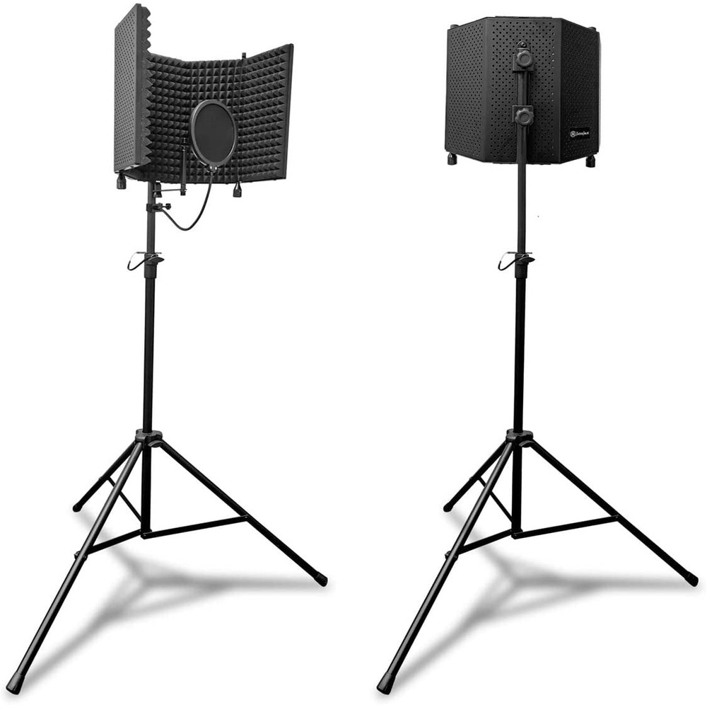 AxcessAbles Large Vented Recording Studio Microphone Isolation Shield w/ Stand
