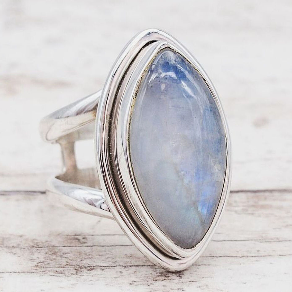Moonstone Gemstone 925 Sterling Silver Handmade Ring Jewelry All Size MP-332